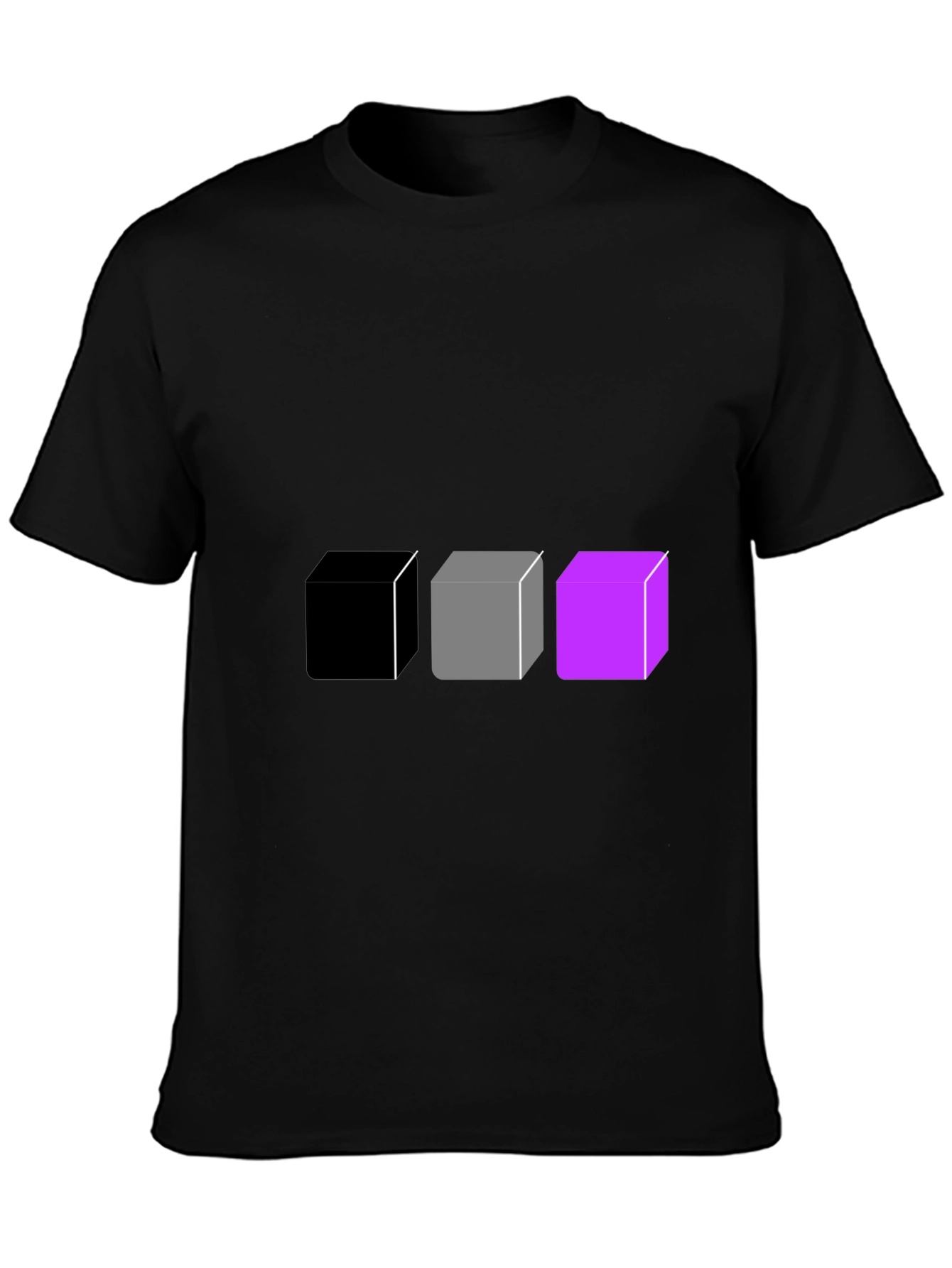 Geometric Cube Graphic Tee - Black