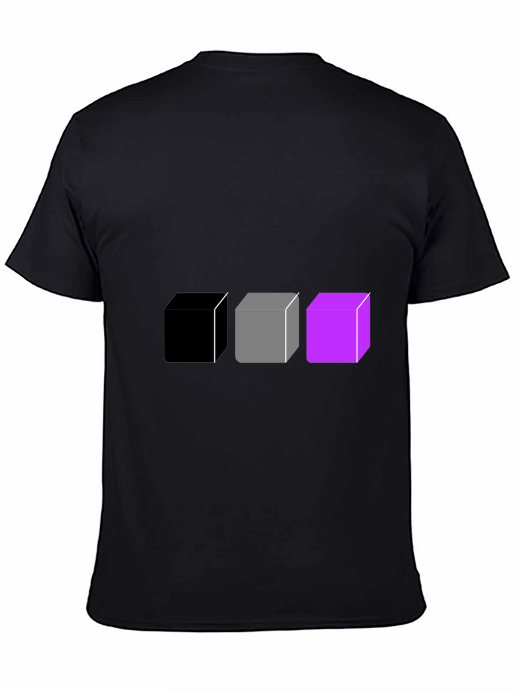 Geometric Cube Graphic Tee - Black