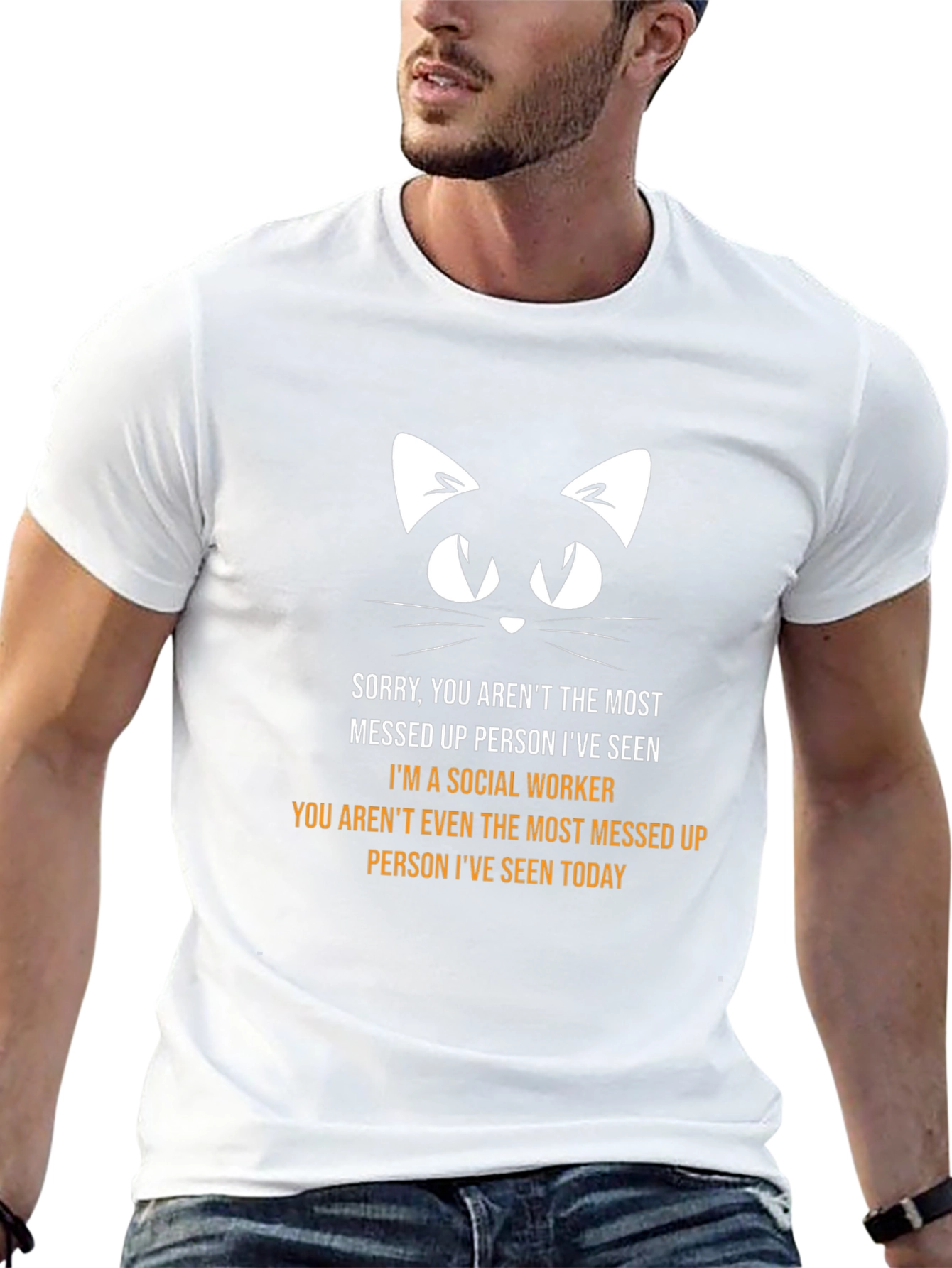 Social Worker Cat Graphic T-Shirt