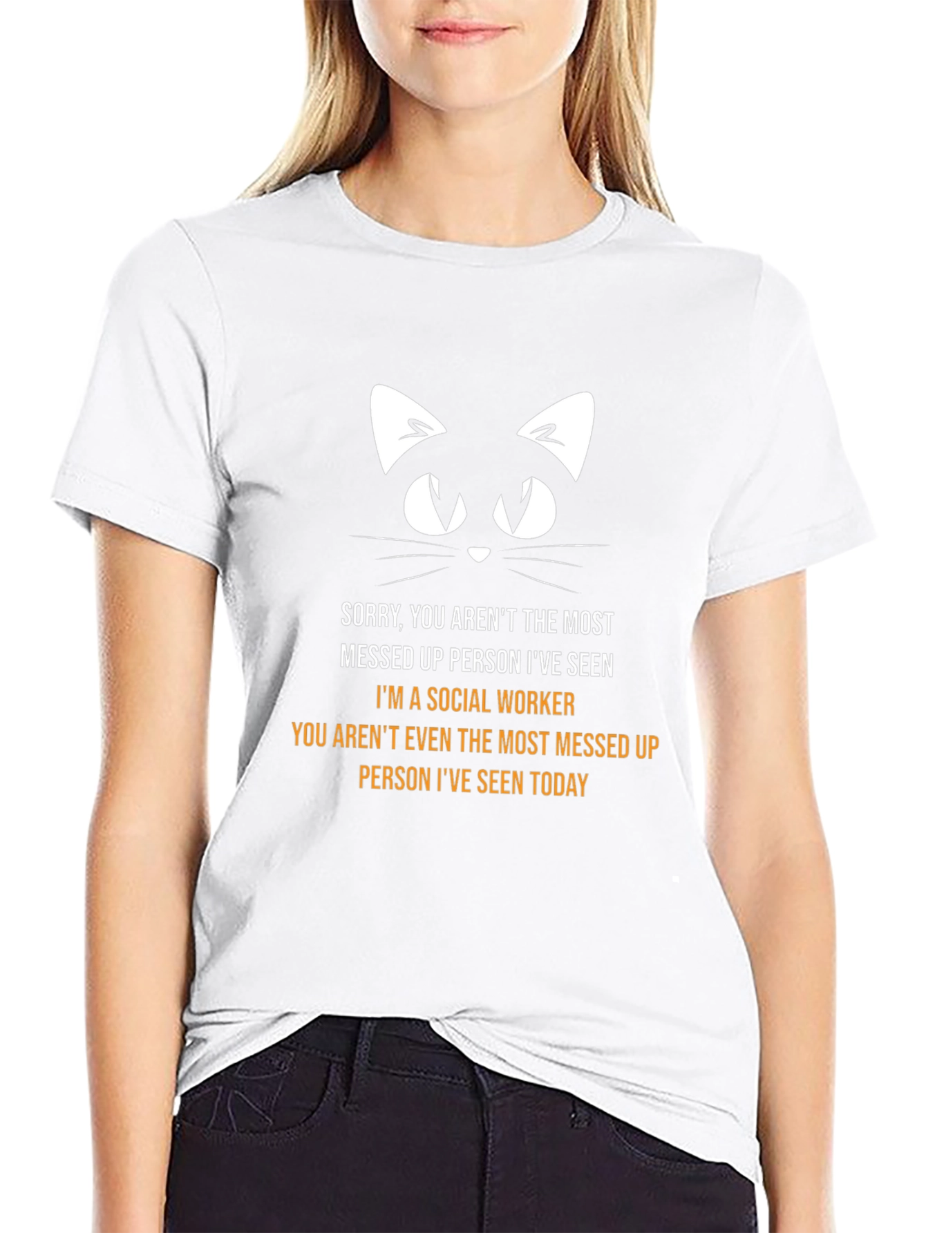Social Worker Cat Graphic T-Shirt