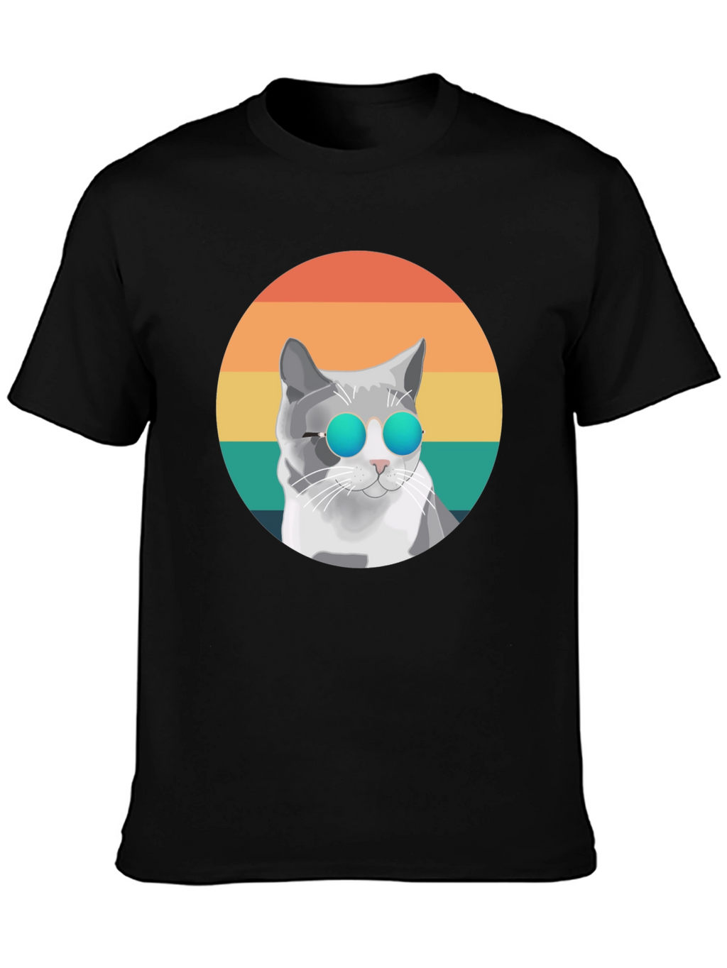Cool Cat Graphic Tee - Retro Style