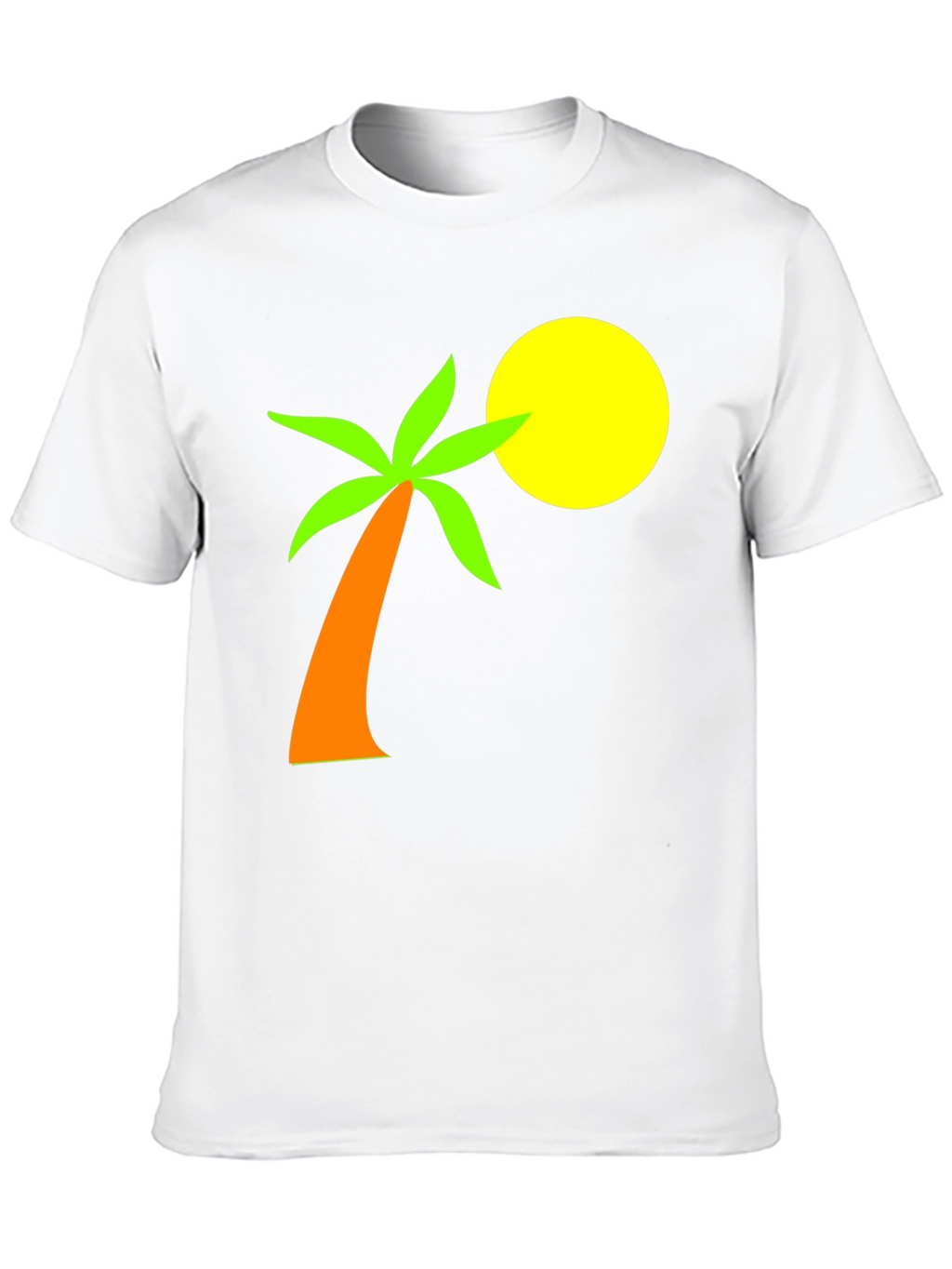 Tropical Palm Tee - Black Cotton Graphic T-Shirt