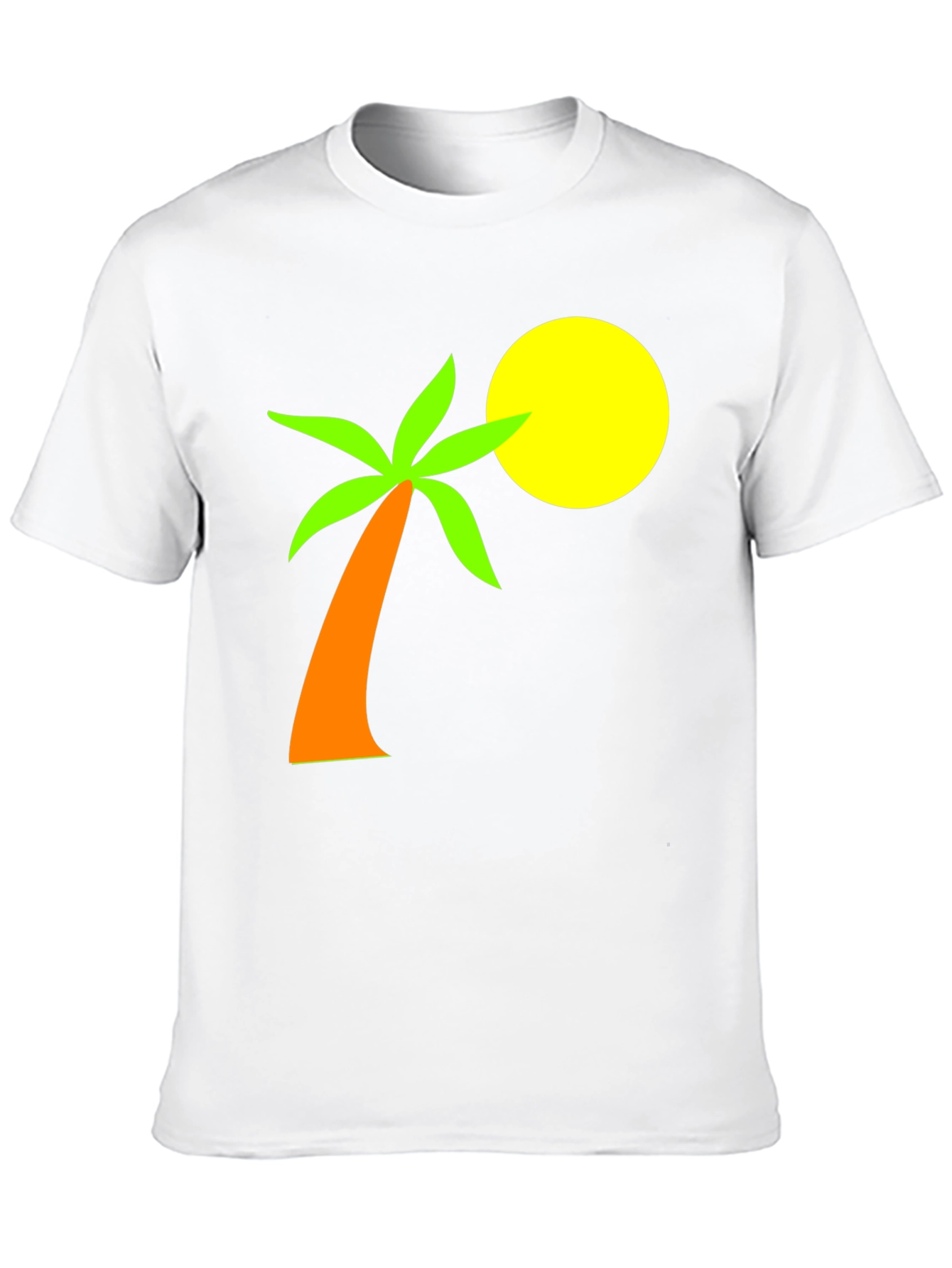 Tropical Palm Tee - Black Cotton Graphic T-Shirt