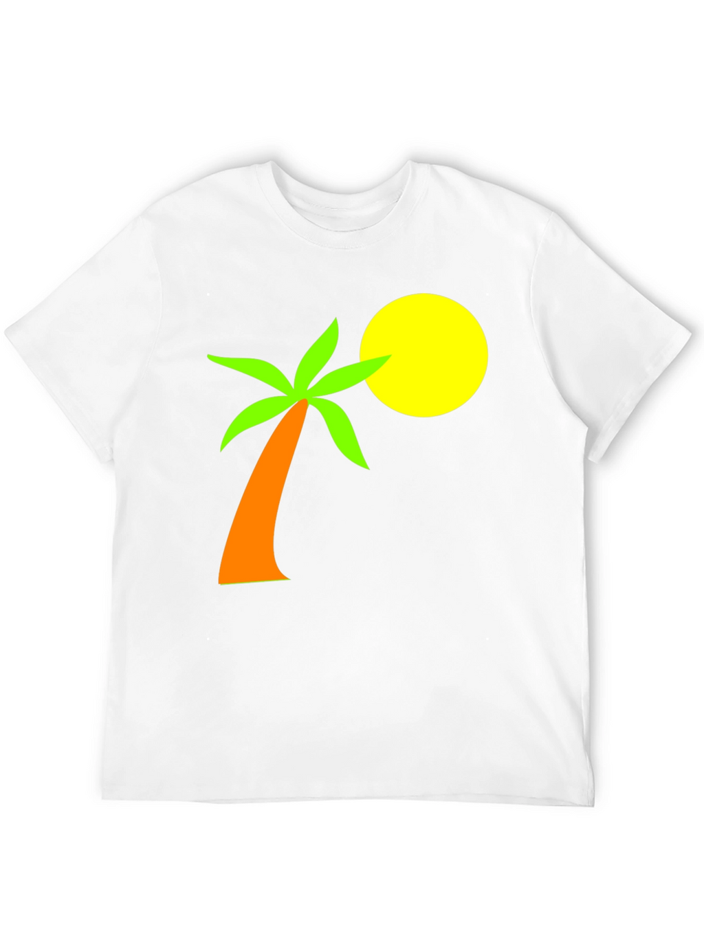 Tropical Palm Tee - Black Cotton Graphic T-Shirt