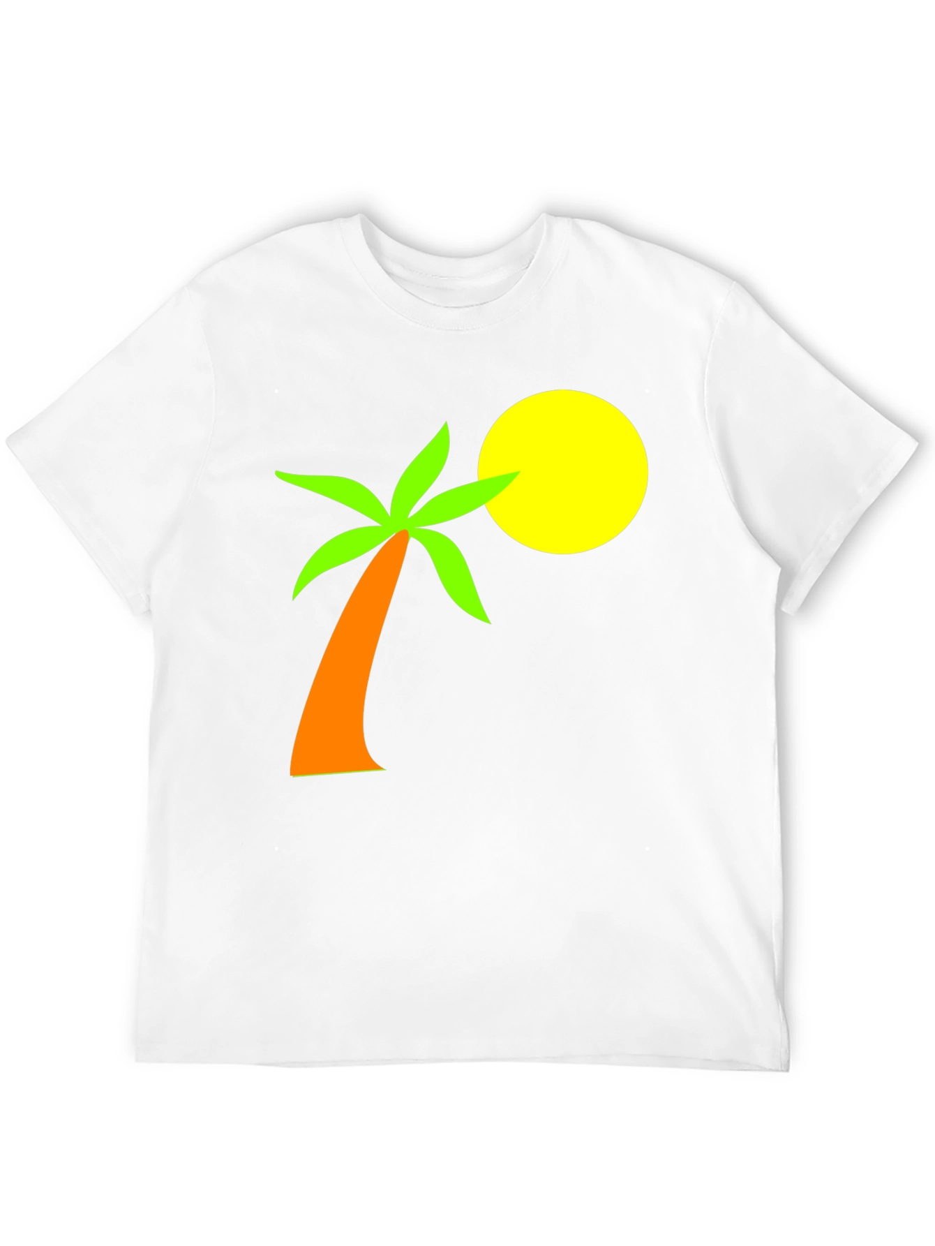 Tropical Palm Tee - Black Cotton Graphic T-Shirt