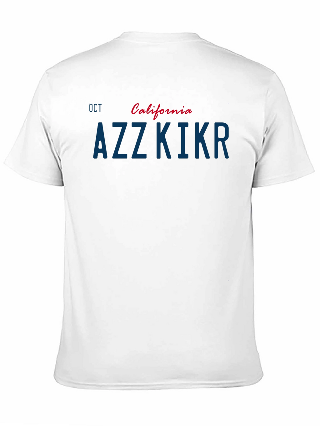 California AZZKIKR License Plate T-Shirt