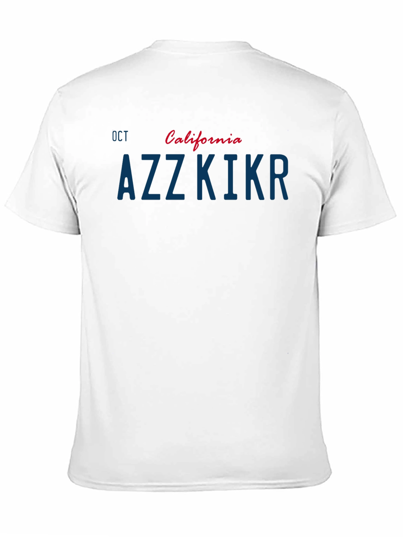 California AZZKIKR License Plate T-Shirt