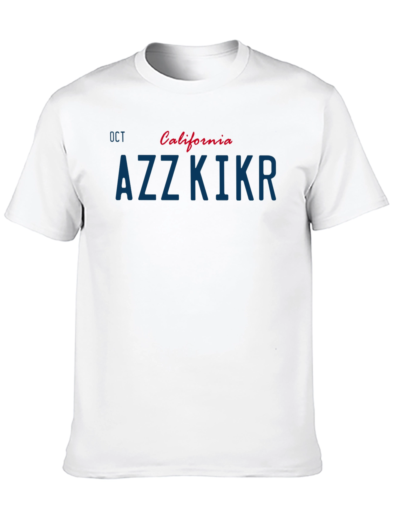California AZZKIKR License Plate T-Shirt
