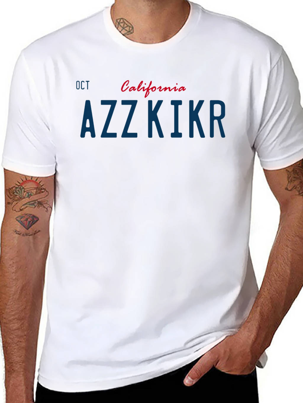 California AZZKIKR License Plate T-Shirt