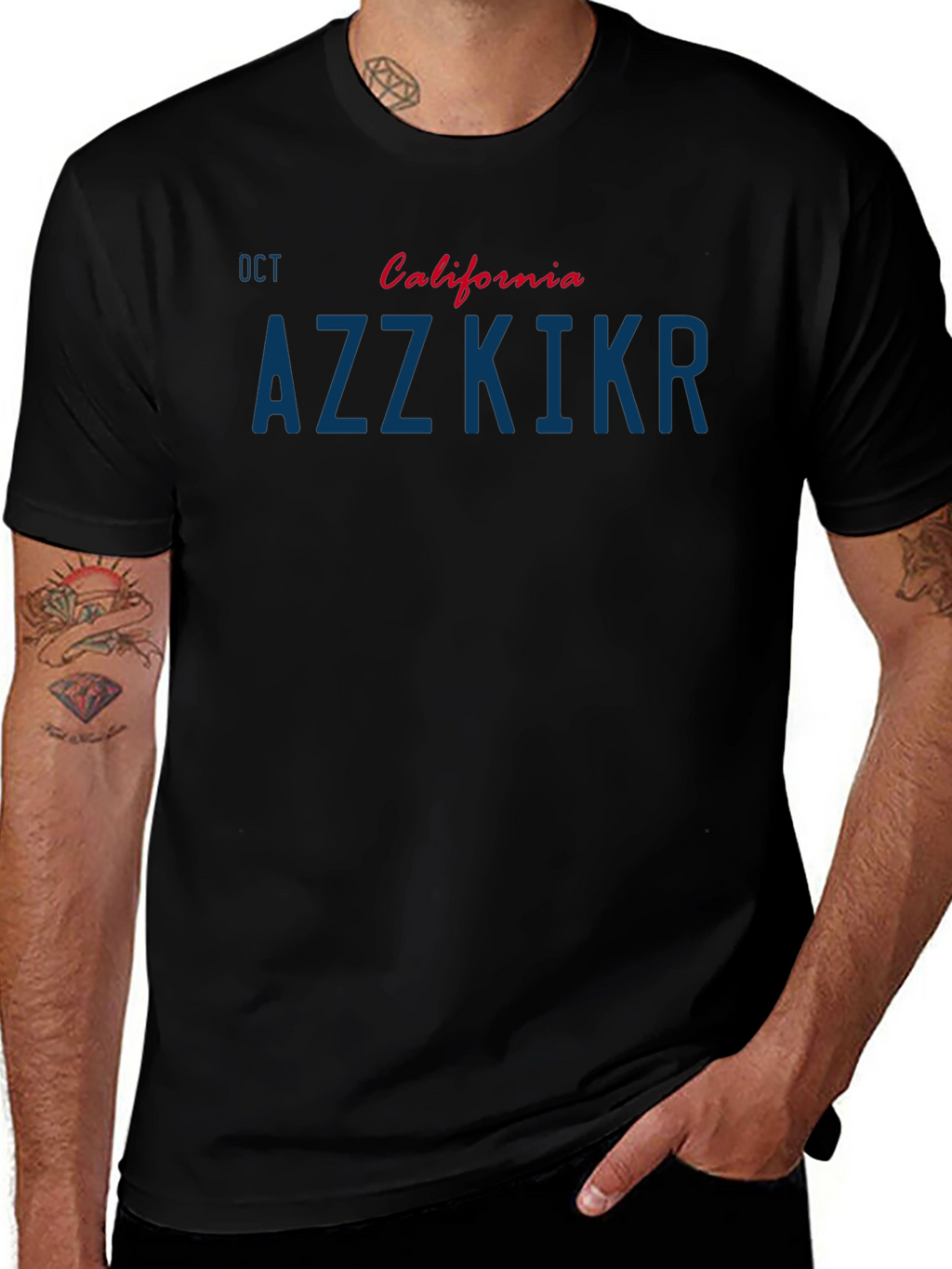 California AZZKIKR License Plate T-Shirt