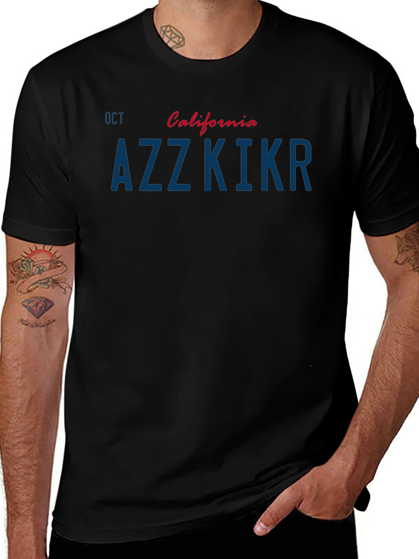 California AZZKIKR License Plate T-Shirt