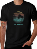 San Francisco Sunset Graphic Tee - Mens Black T-Shirt