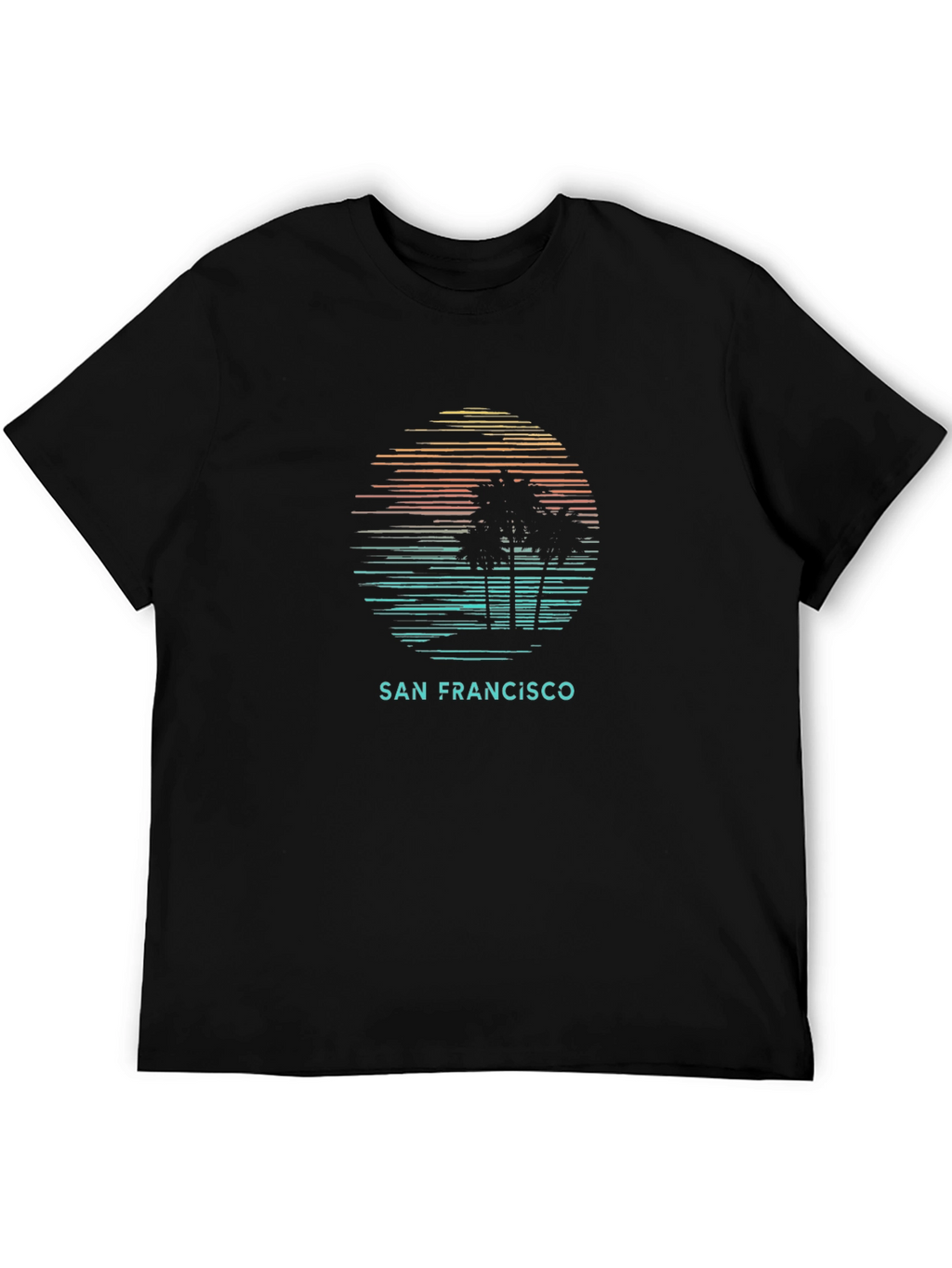 San Francisco Sunset Graphic Tee - Mens Black T-Shirt