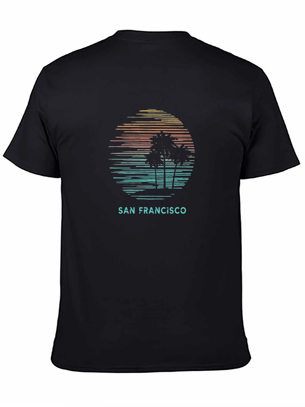 San Francisco Sunset Graphic Tee - Mens Black T-Shirt