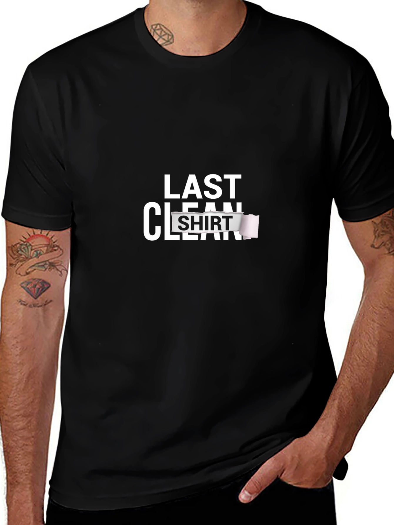 Last Clean Shirt Graphic Tee - Novelty T-Shirt