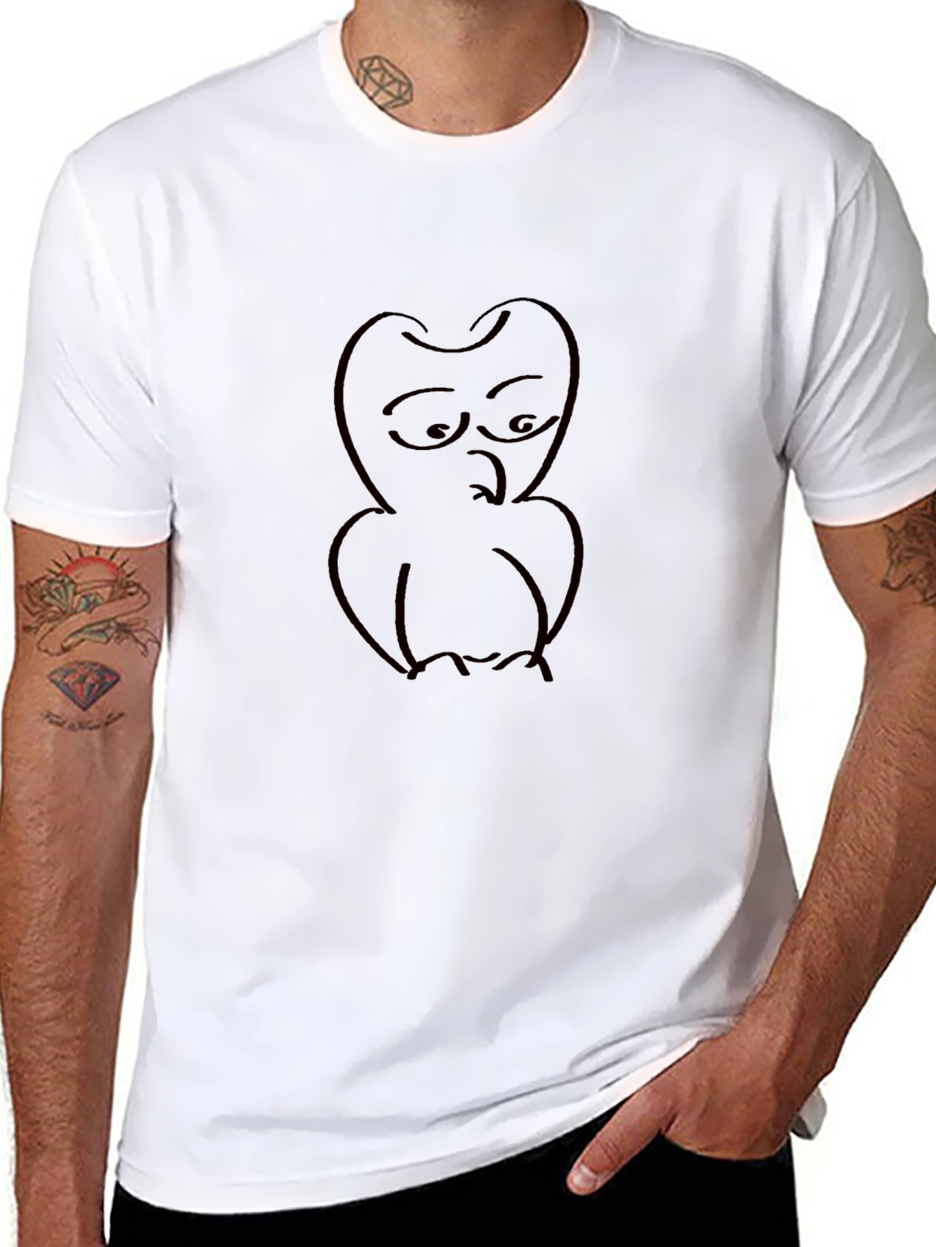 Unique Owl Graphic Black T-Shirt