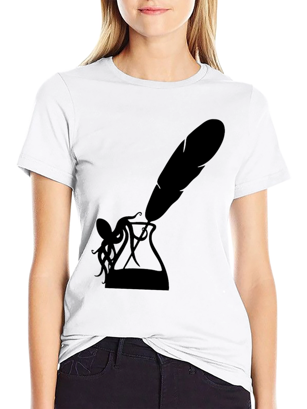 Mens Black Inkwell & Quill Graphic Tee