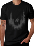 Mountain Bike Forest Graphic Tee - Black