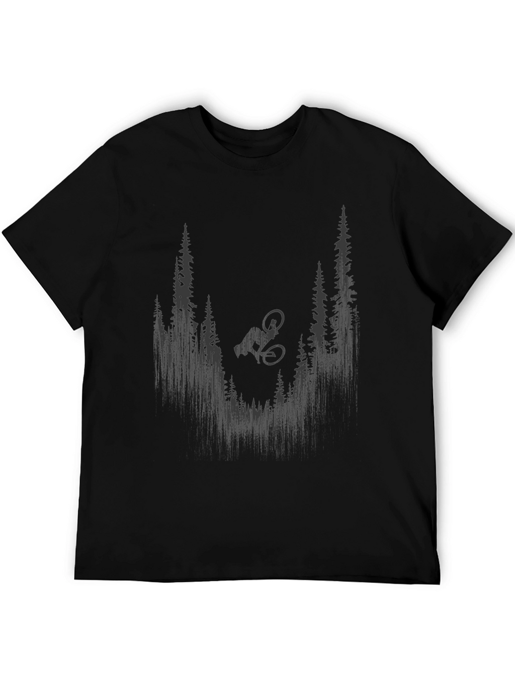 Mountain Bike Forest Graphic Tee - Black