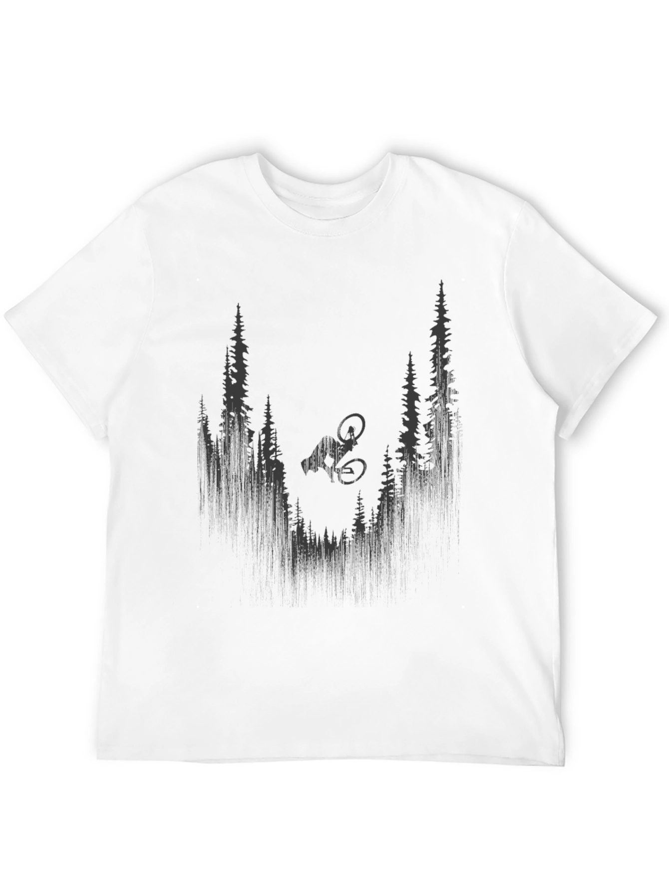 Mountain Bike Forest Graphic Tee - Black