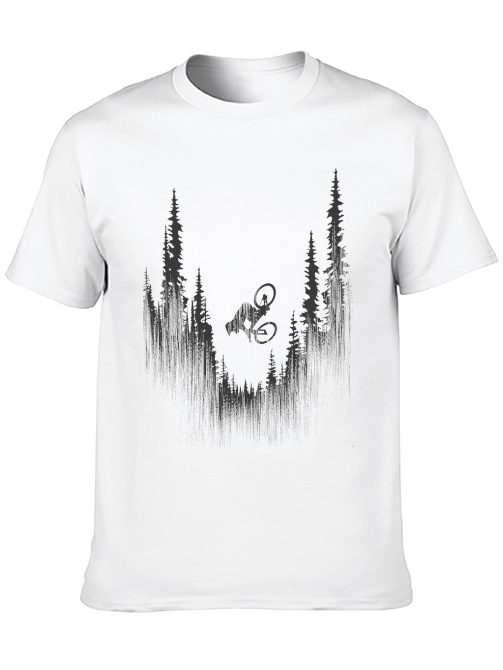 Mountain Bike Forest Graphic Tee - Black