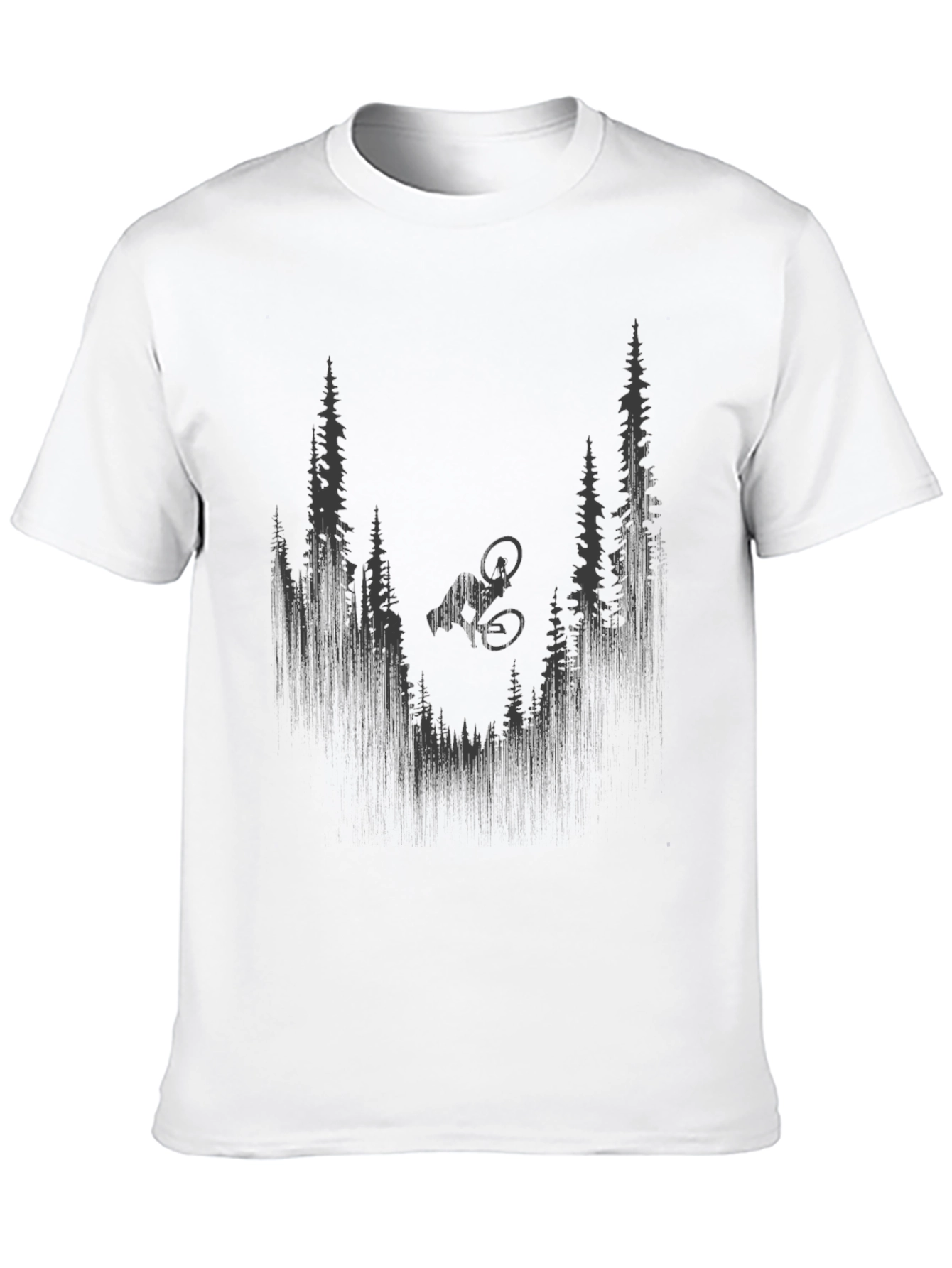 Mountain Bike Forest Graphic Tee - Black