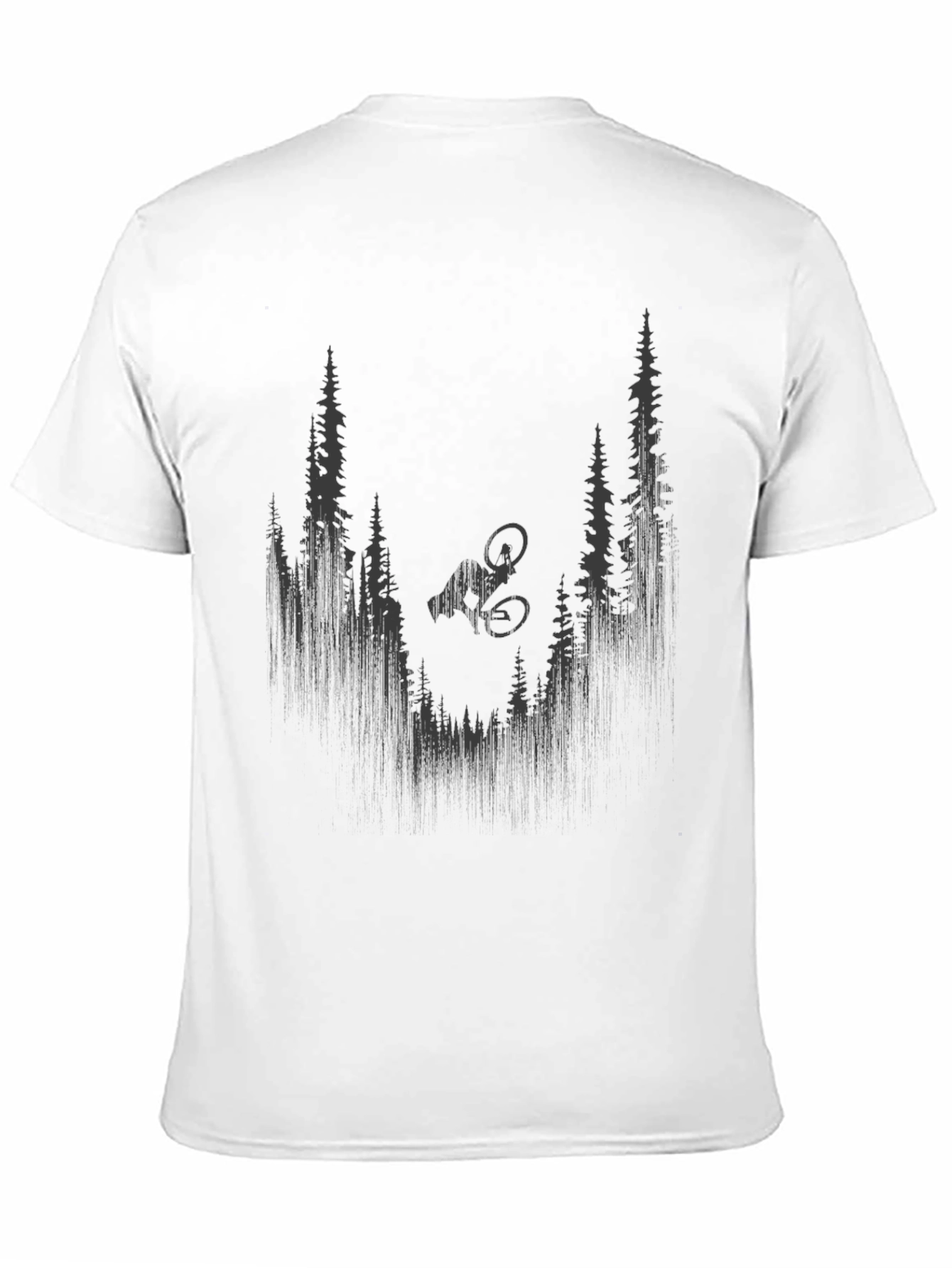Mountain Bike Forest Graphic Tee - Black