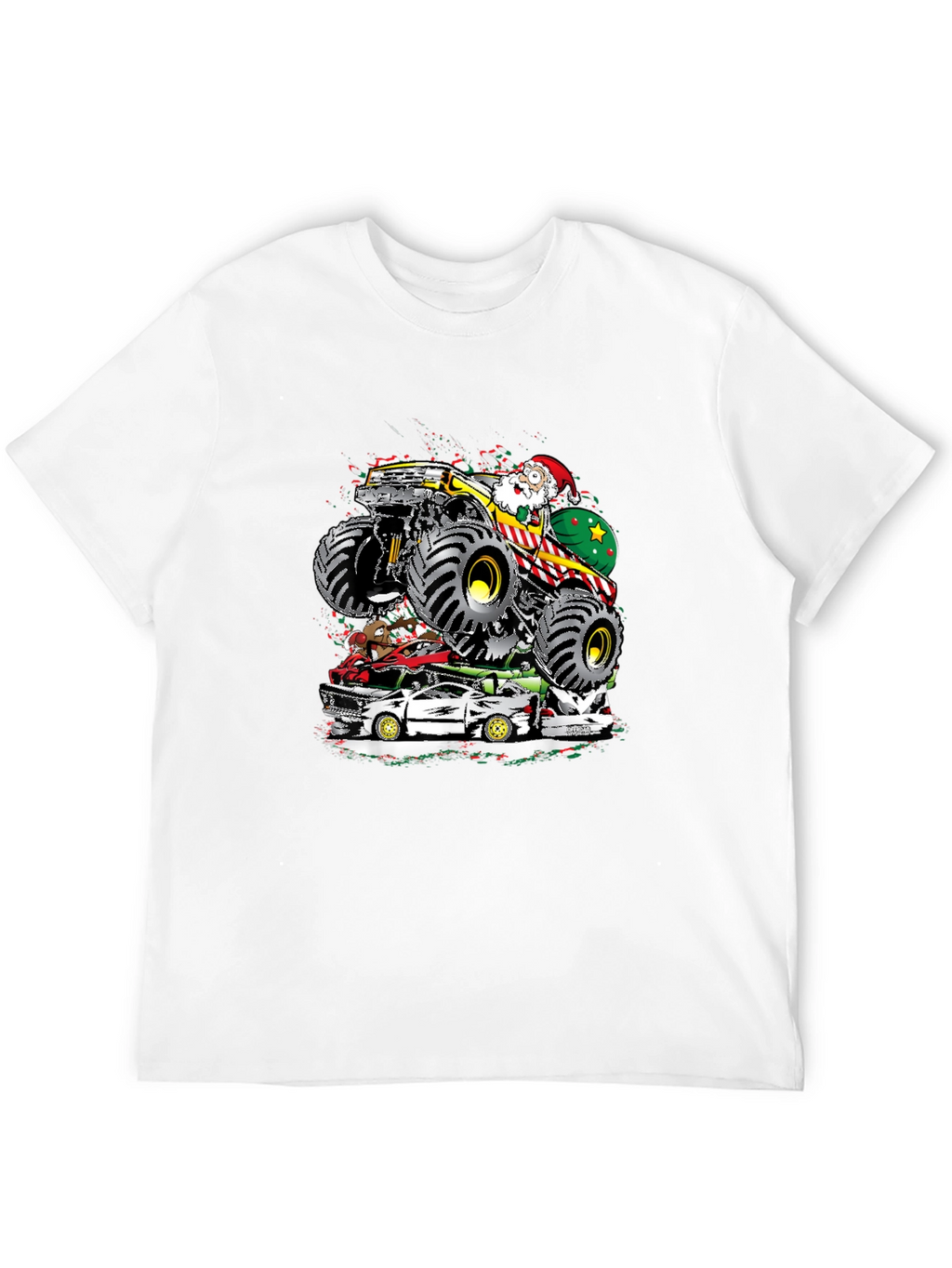 Monster Truck Santa T-Shirt - Holiday Gift