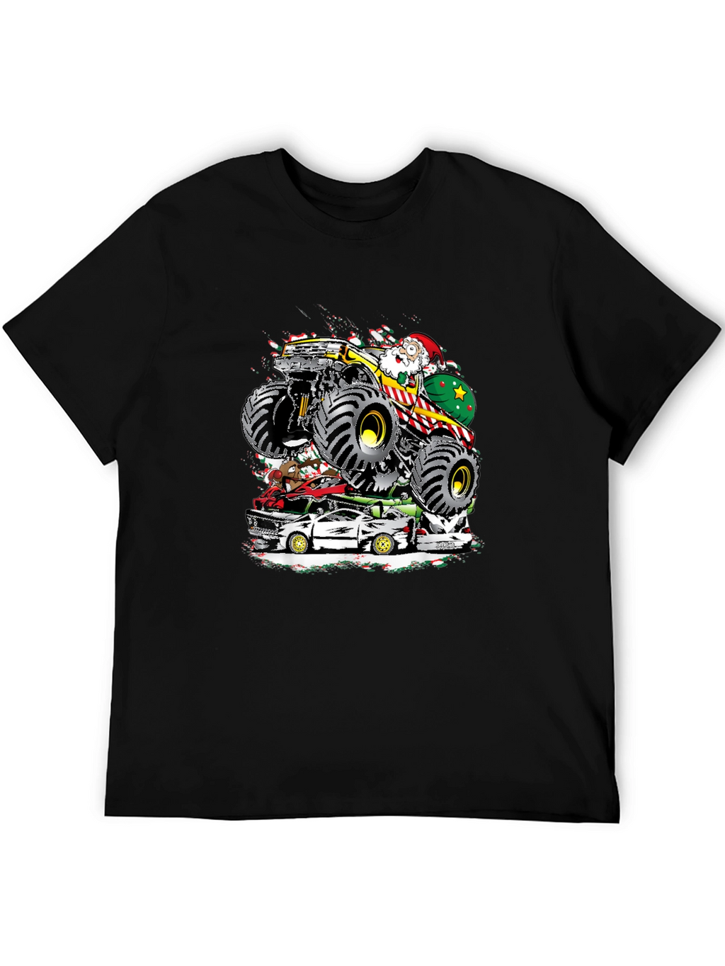 Monster Truck Santa T-Shirt - Holiday Gift