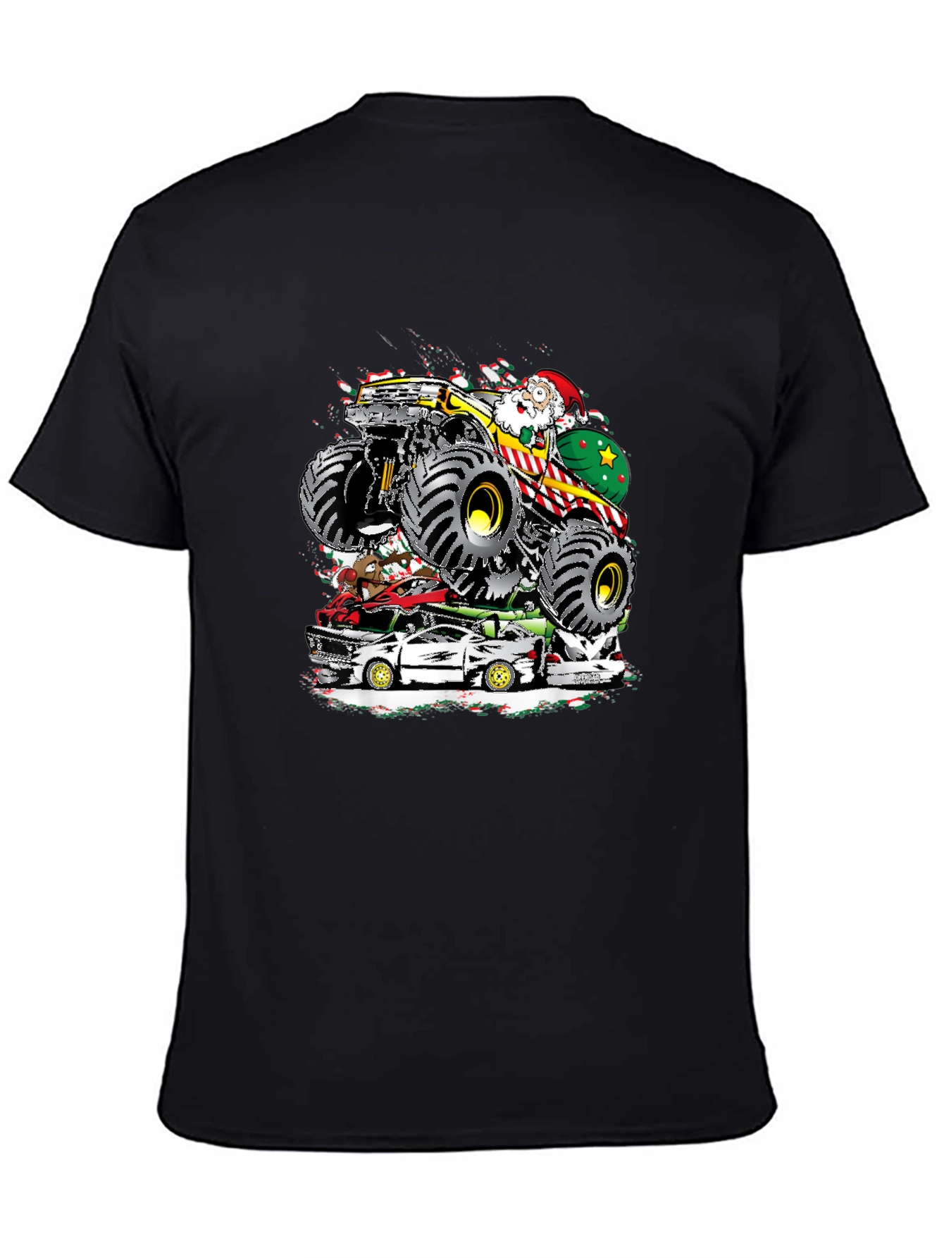 Monster Truck Santa T-Shirt - Holiday Gift
