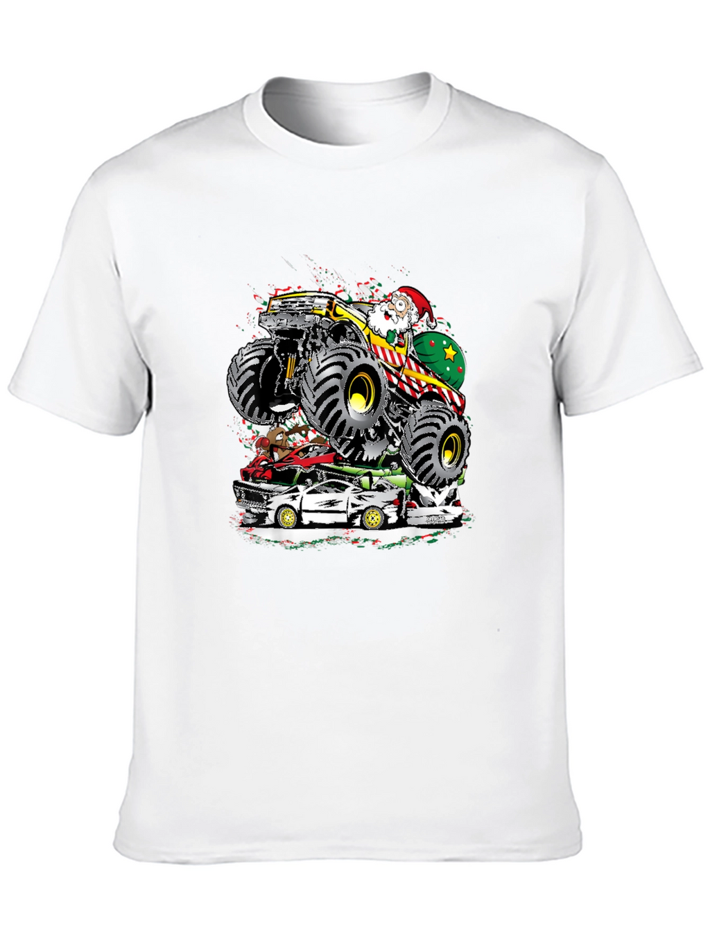 Monster Truck Santa T-Shirt - Holiday Gift
