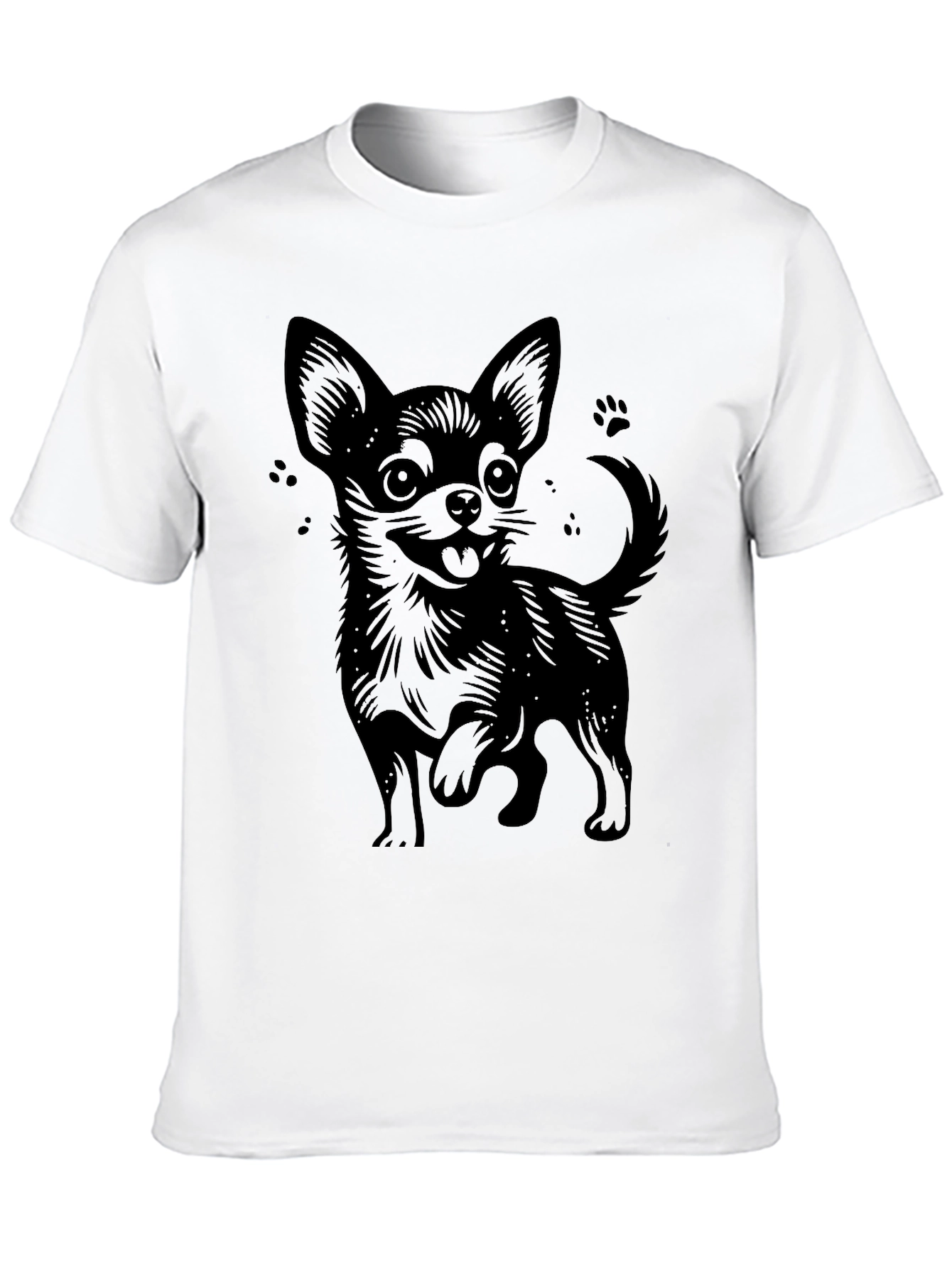 Chihuahua Graphic Tee - Black Cotton T-Shirt
