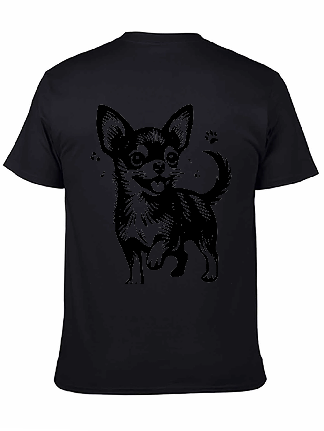 Chihuahua Graphic Tee - Black Cotton T-Shirt