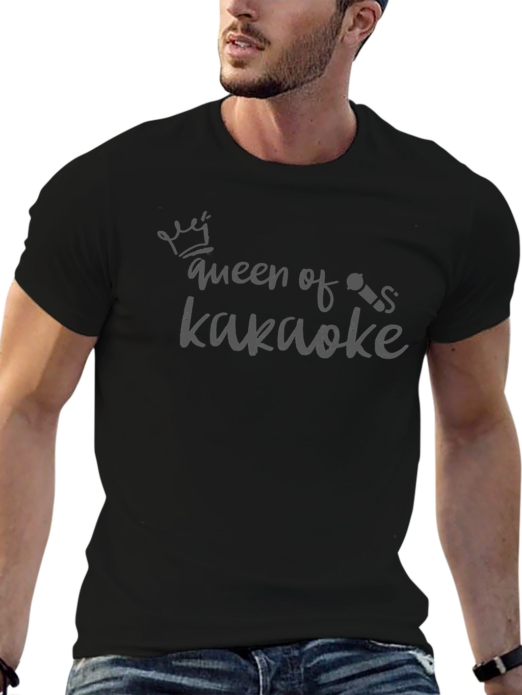 Queen of Karaoke Black Graphic T-Shirt