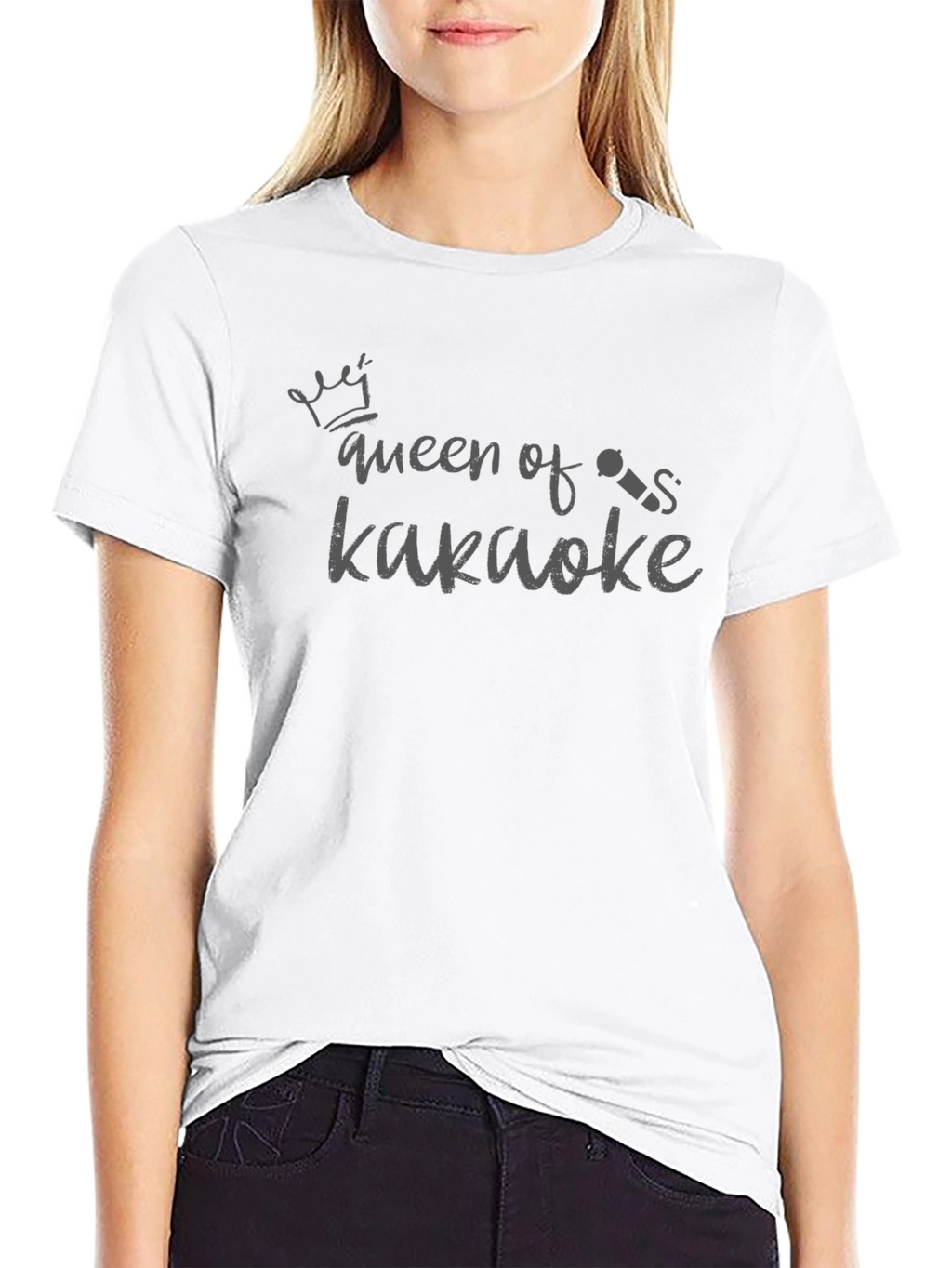 Queen of Karaoke Black Graphic T-Shirt