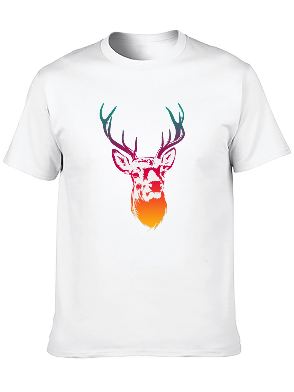 Deer Graphic Tee - Mens Black Crew Neck T-Shirt