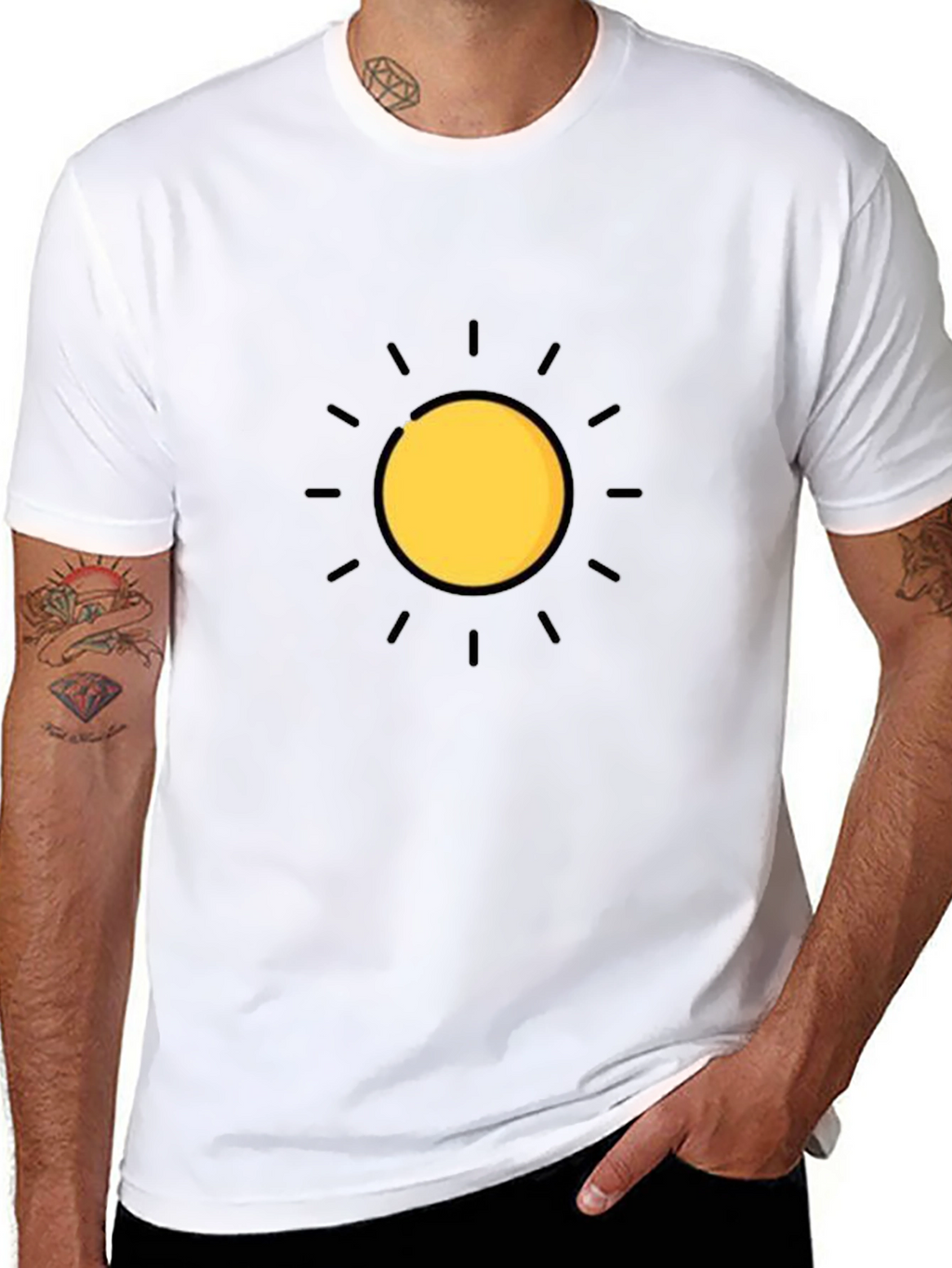Radiant Sun Graphic Tee - Stylish Black T-Shirt