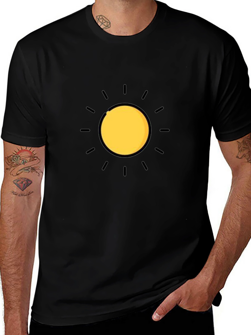 Radiant Sun Graphic Tee - Stylish Black T-Shirt