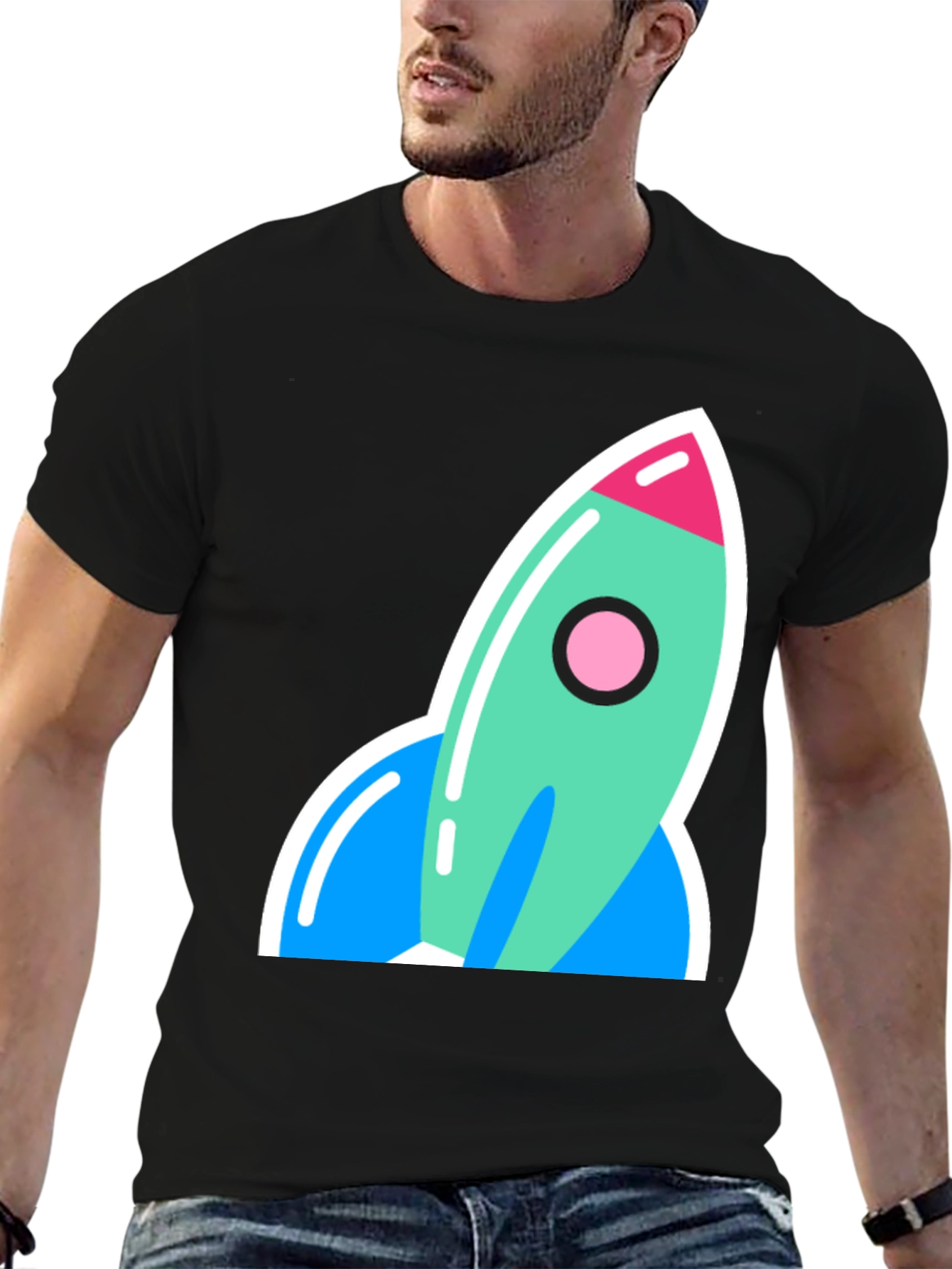 Retro Rocket Graphic Tee - Blast Off in Style!