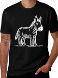 Cartoon Donkey Graphic T-Shirt