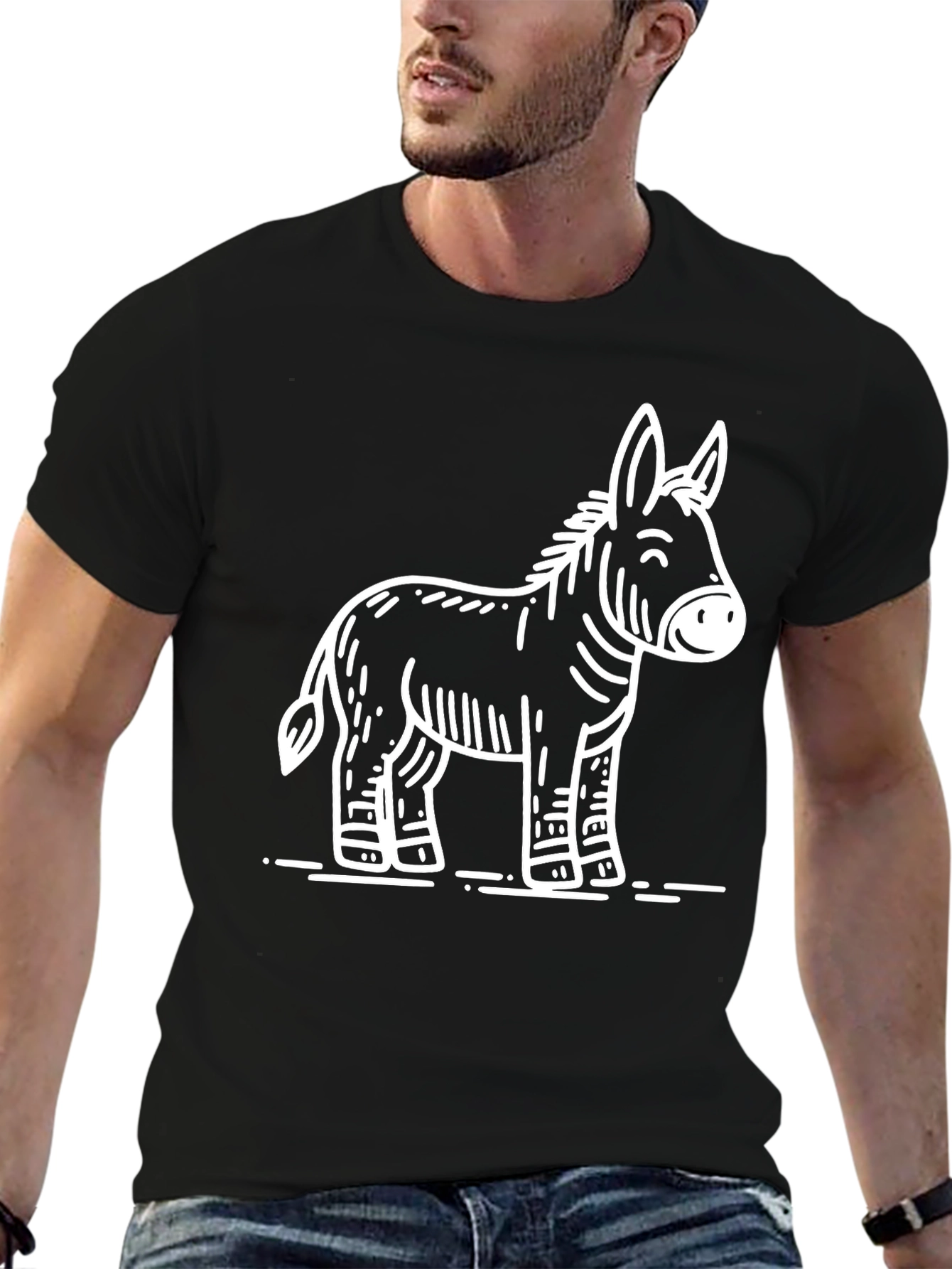 Cartoon Donkey Graphic T-Shirt