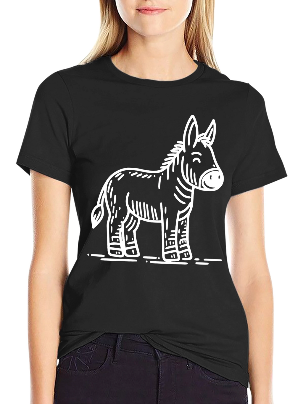 Cartoon Donkey Graphic T-Shirt