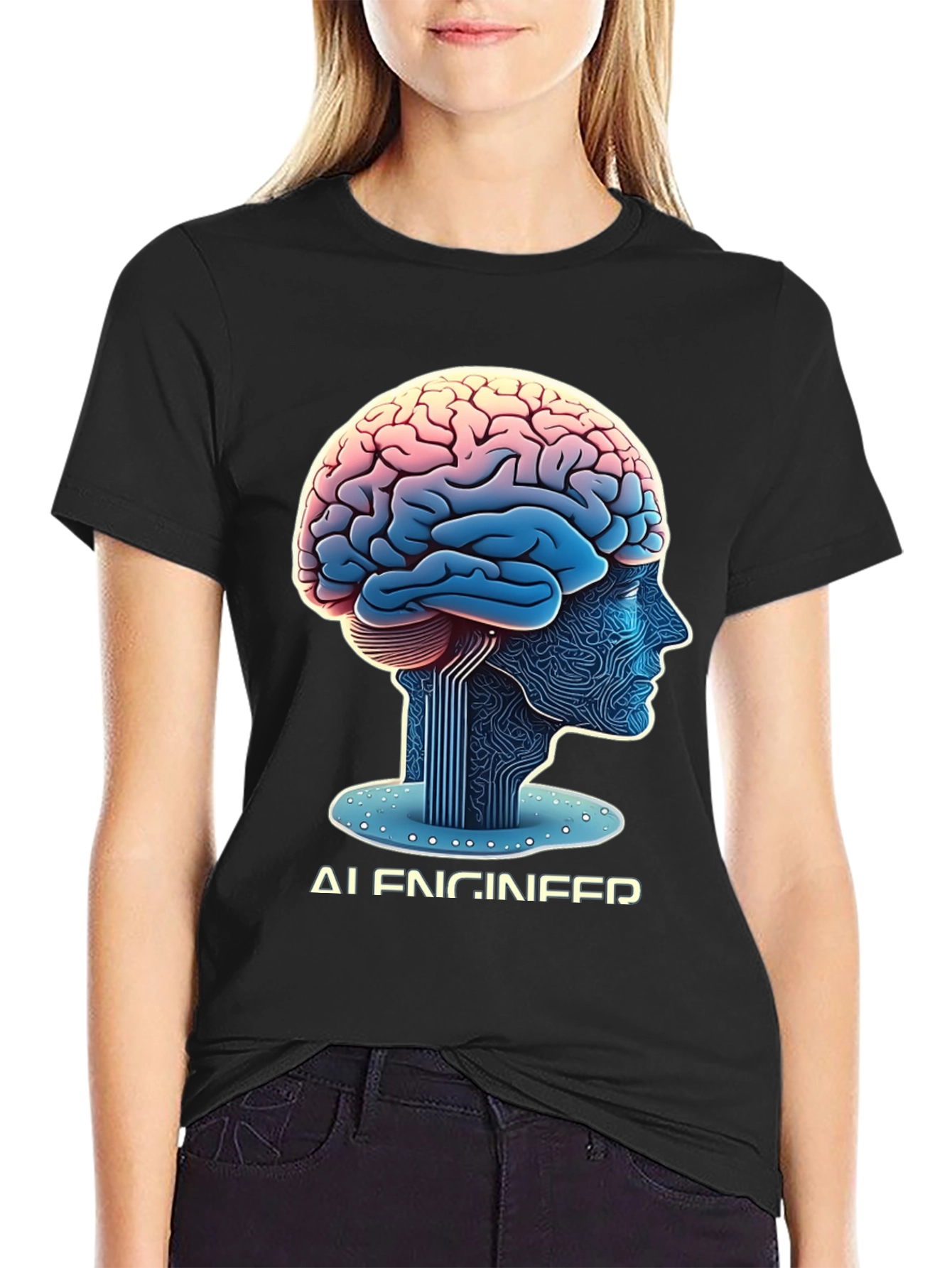 AI Engineer Brain Circuitry Graphic T-Shirt