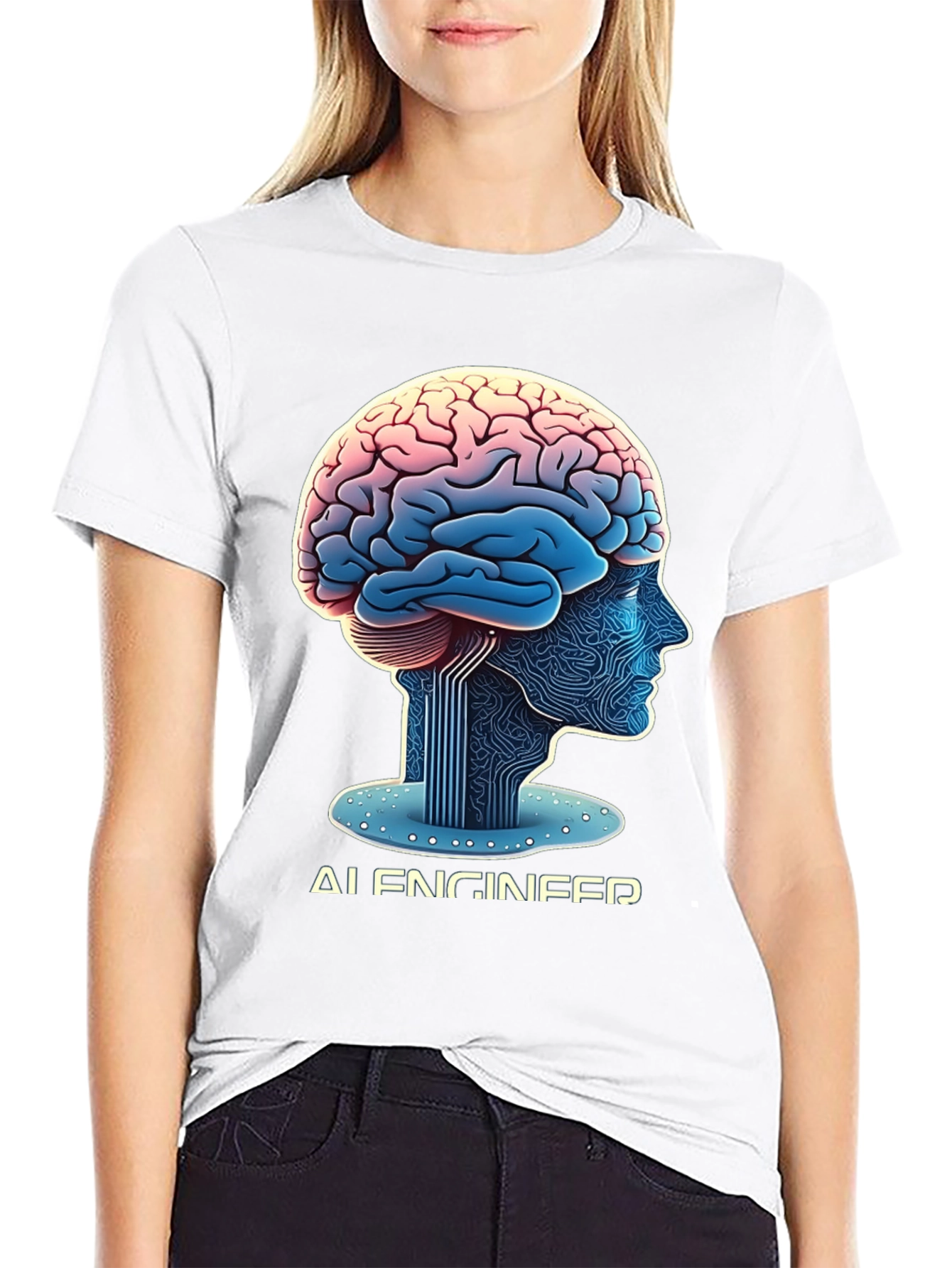 AI Engineer Brain Circuitry Graphic T-Shirt