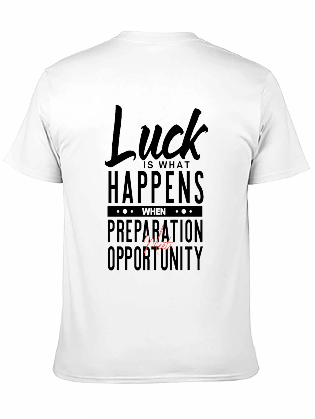 Luck Happens Black Graphic Tee