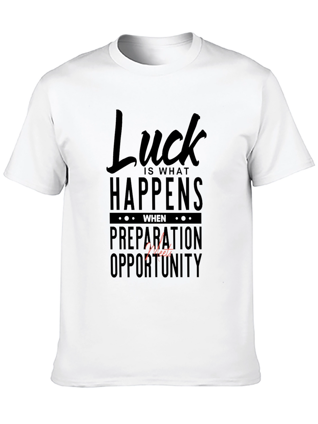 Luck Happens Black Graphic Tee