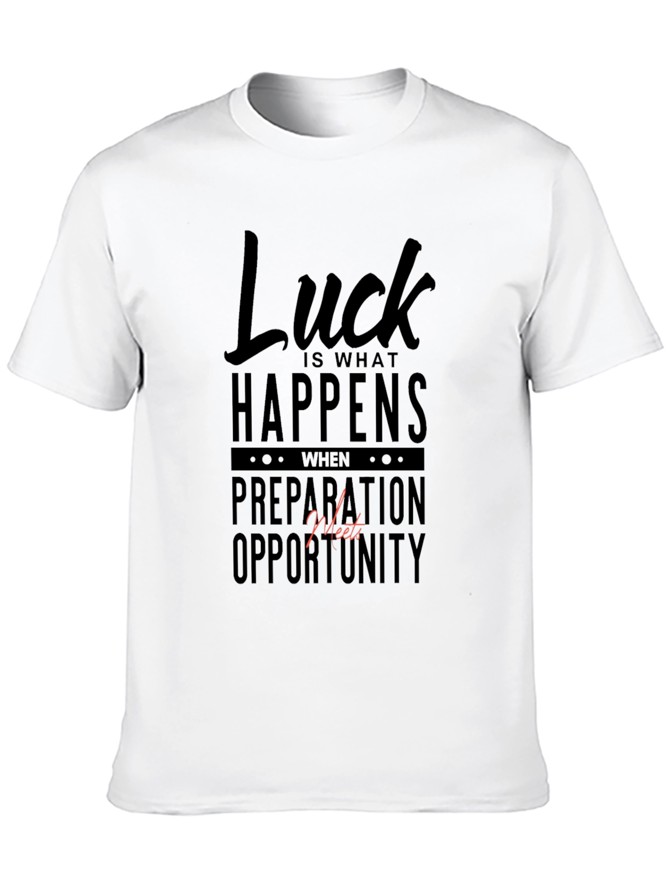 Luck Happens Black Graphic Tee