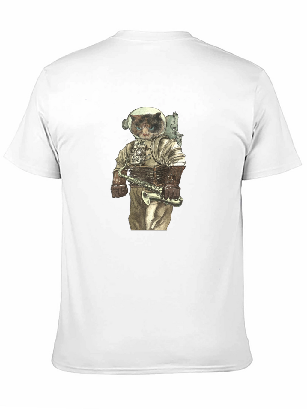 Cat Astronaut with Saxophone Graphic Tee