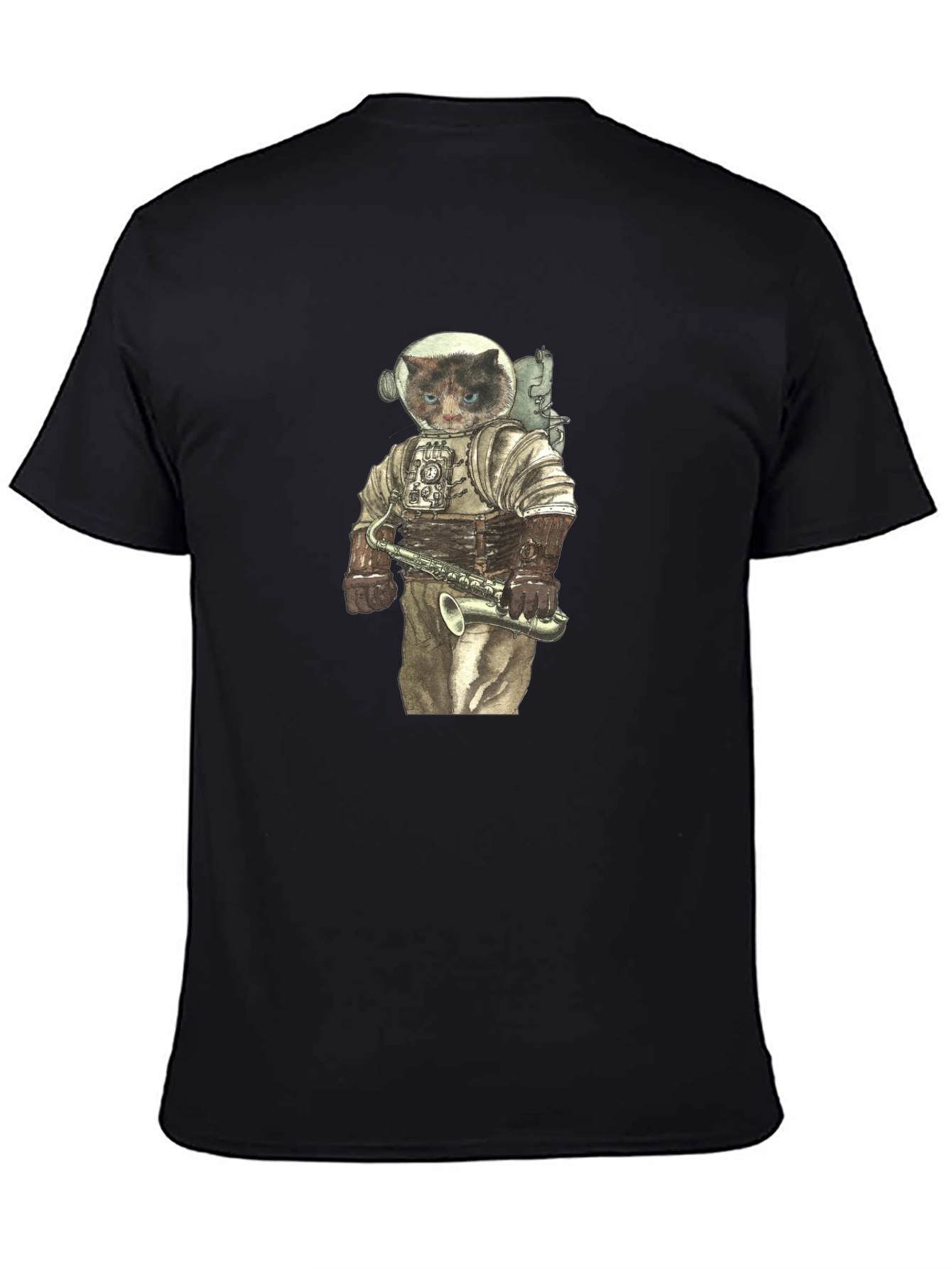 Cat Astronaut with Saxophone Graphic Tee
