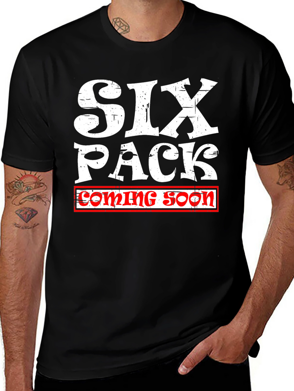 Six Pack Coming Soon Mens T-Shirt